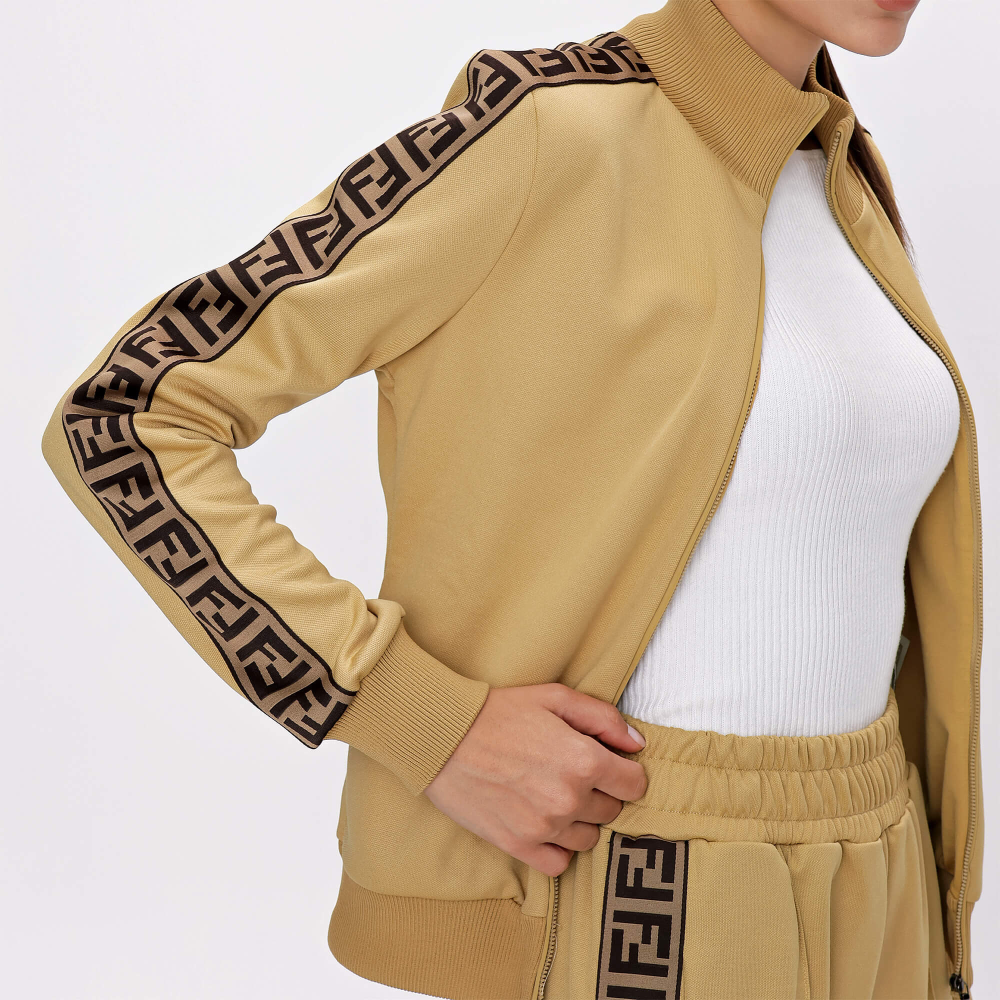 Fendi - Beige FF Logo Cotton Tracksuit 